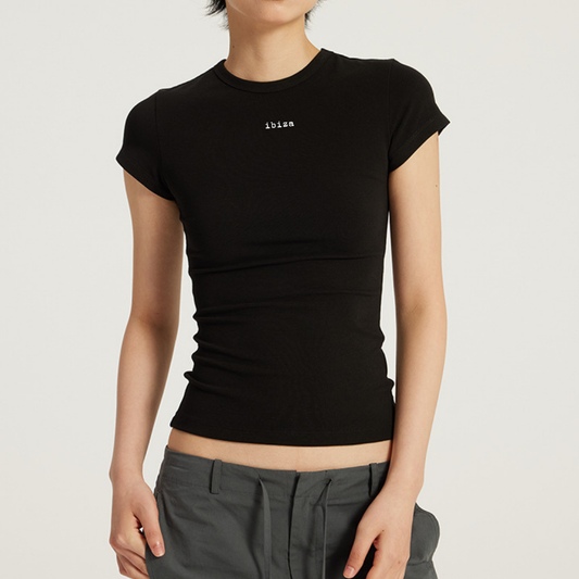 Chic Slim-Fit Crew Neck T-Shirt - Topography