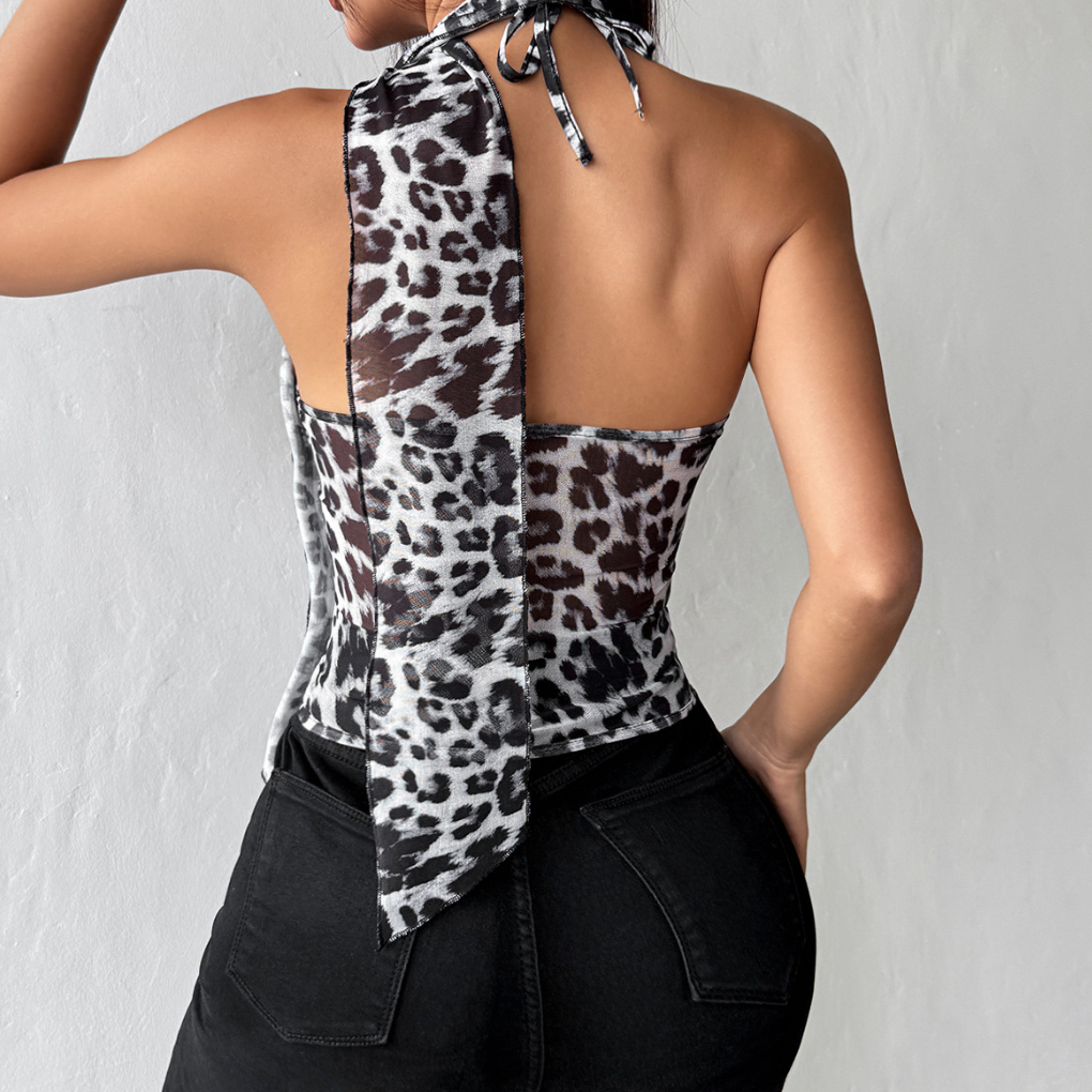 Chic Sexy Leopard Print Halter Tank