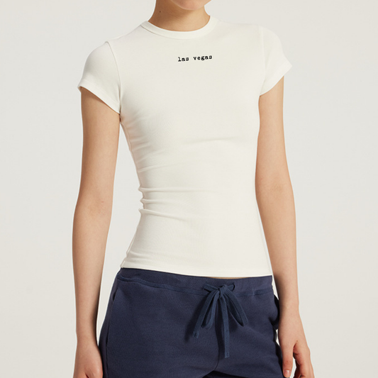 Chic Slim-Fit Crew Neck T-Shirt - Topography