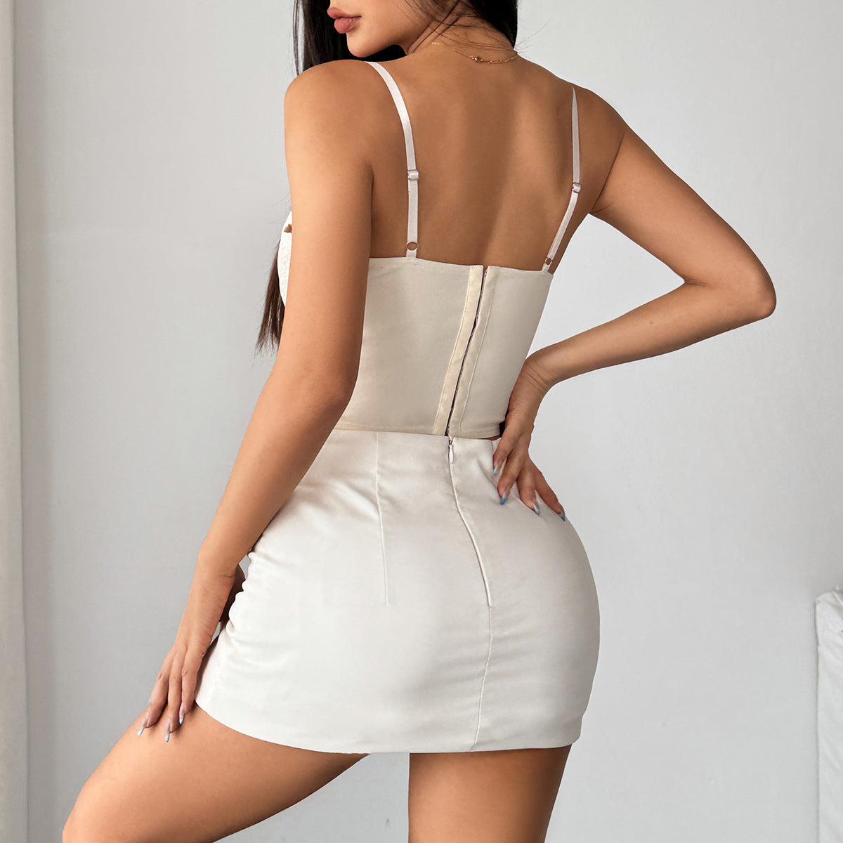 Lace-Trimmed Corset Top