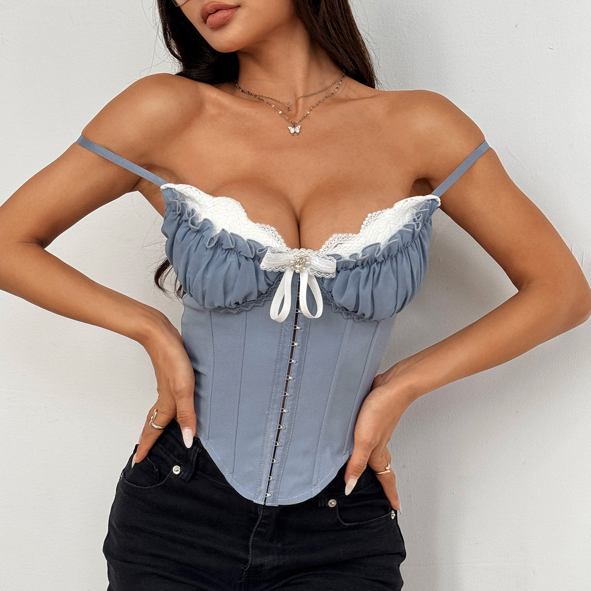 Lace & Mesh Corset Bralette