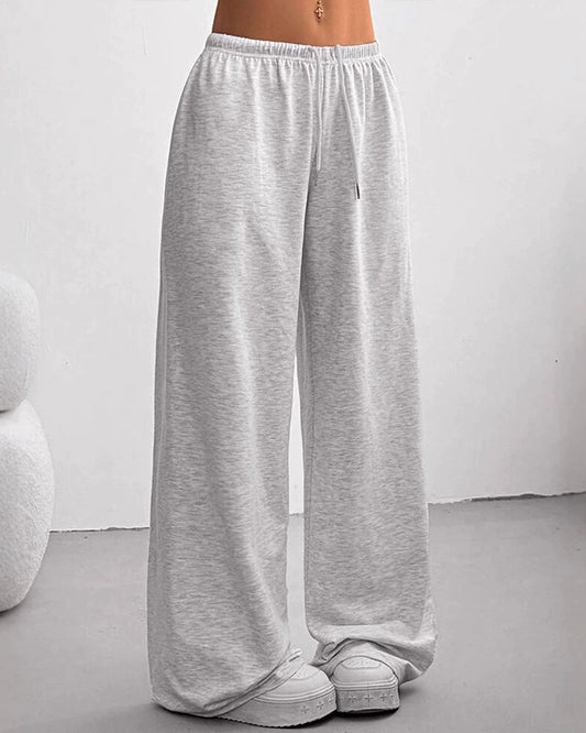 Flowy High-Waisted Trousers - Adjustable Drawstring