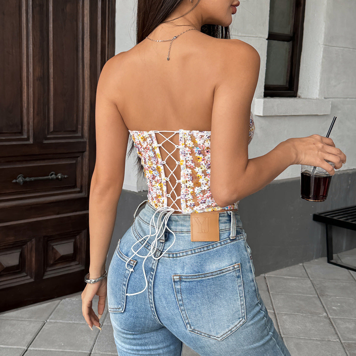 Les Fleurs du Mal Silk Corset Bralette
