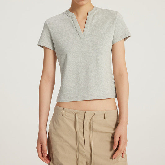 V-Neck Fitted Crop Top