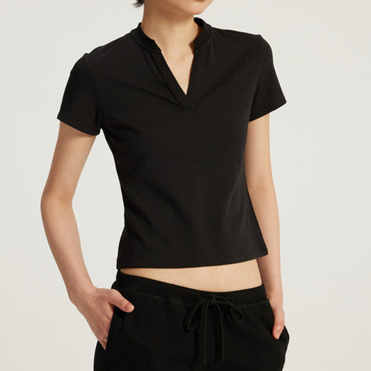 V-Neck Fitted Crop Top