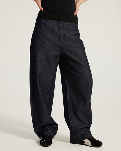 Blade-Cut Wide Leg Jeans