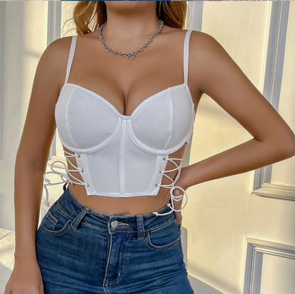Chic Crisscross Corset Crop Top