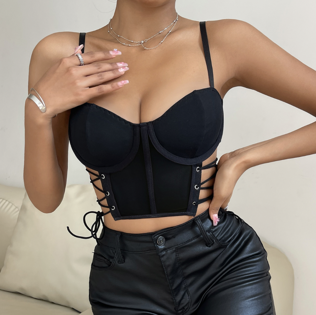 Chic Crisscross Corset Crop Top
