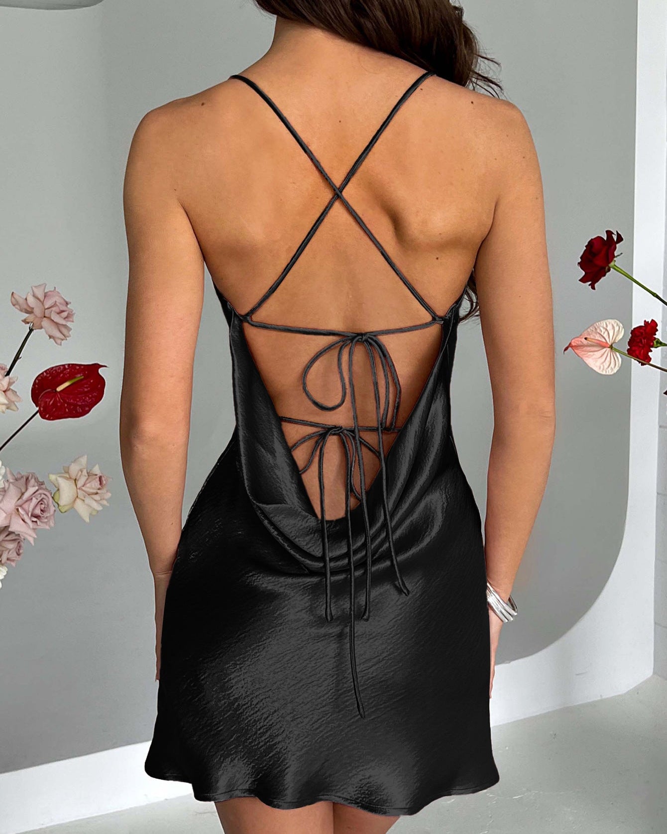 Luxury Silk Backless Slip Dress