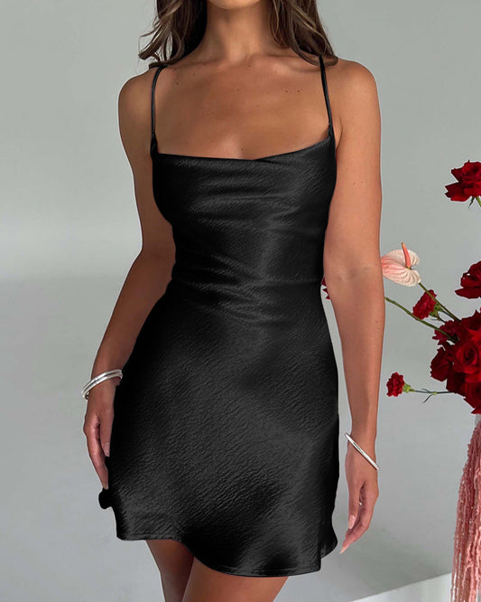 Luxury Silk Backless Slip Dress