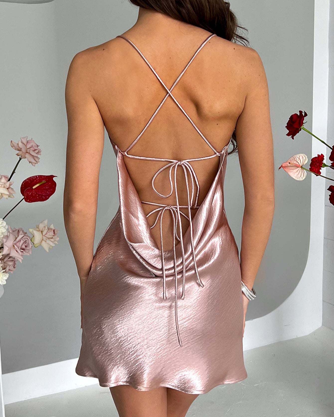 Luxury Silk Backless Slip Dress