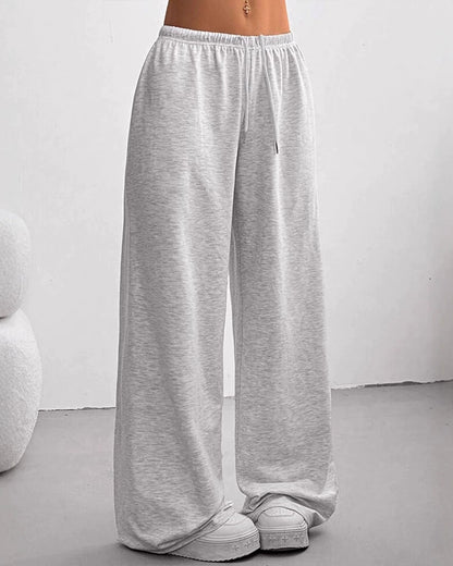 Flowy High-Waisted Trousers - Adjustable Drawstring