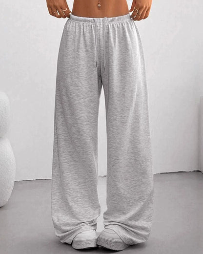 Flowy High-Waisted Trousers - Adjustable Drawstring