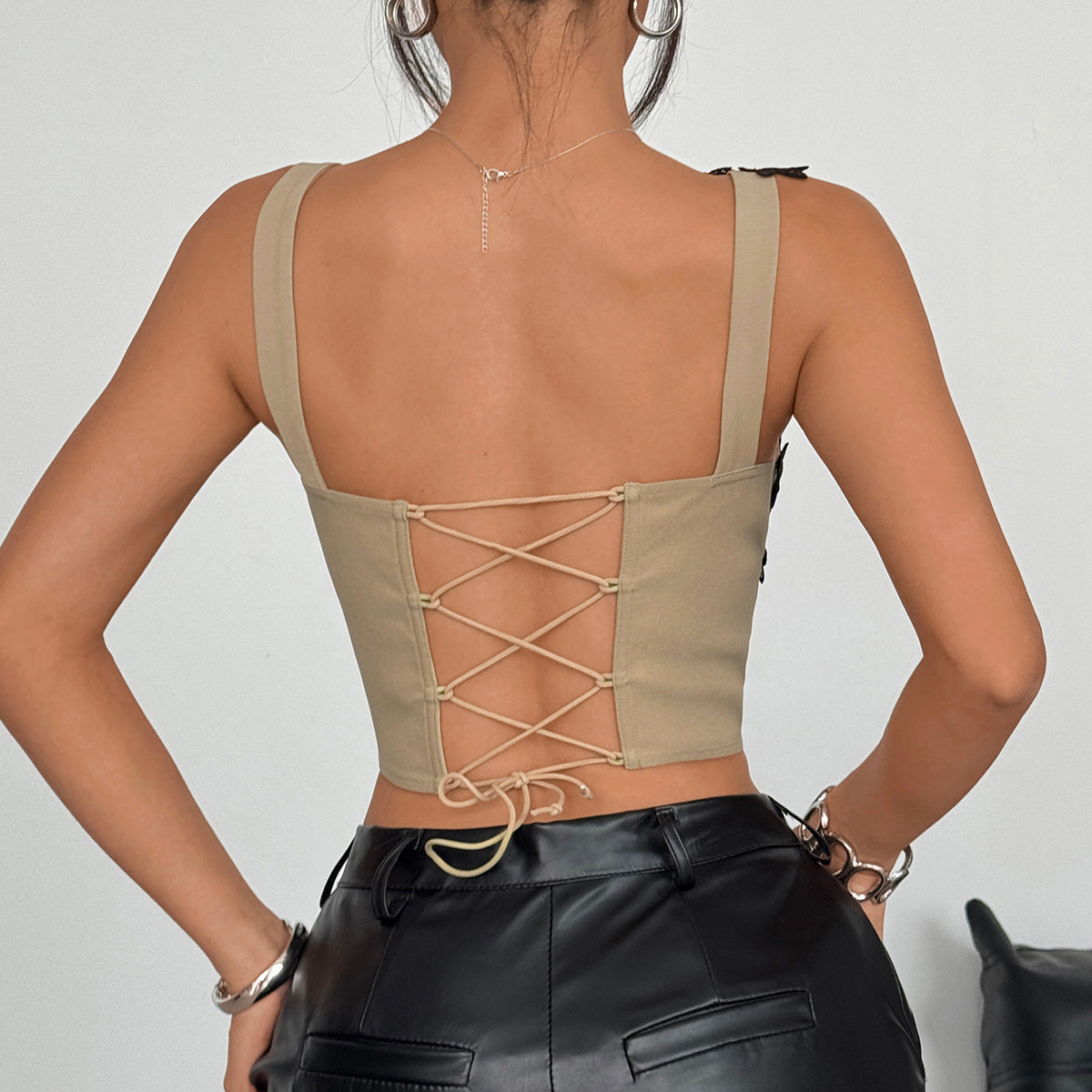 Collage Lace Bustier with Floating Seams