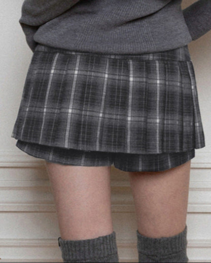 Retro A-Line School Skirt with Hidden Shorts