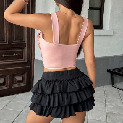 Architectural Fishbone Bustier Top