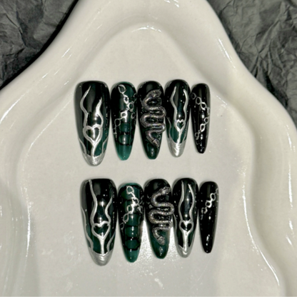 Handmade Oriental Anime Press-On Nails