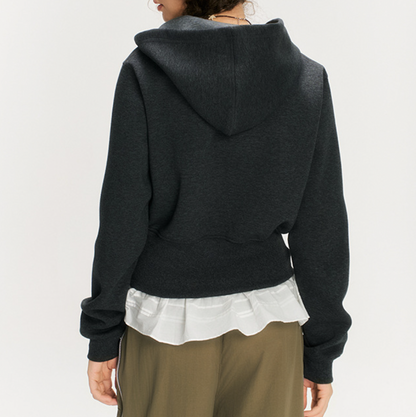 Slim Cropped Zip Hoodie