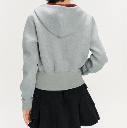 Slim Cropped Zip Hoodie