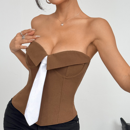 Tie Charm Bustier Top
