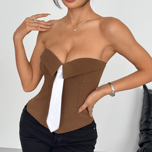 Tie Charm Bustier Top