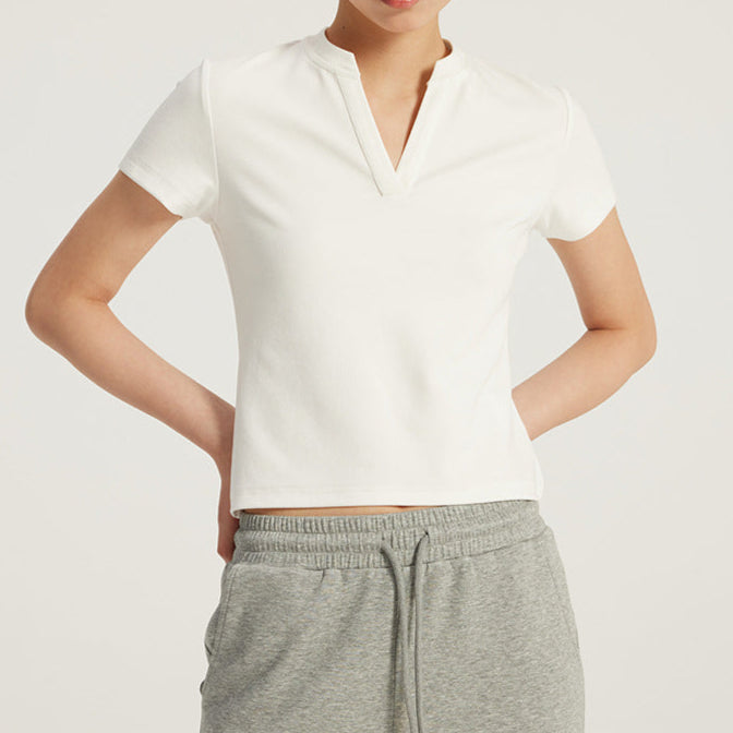 V-Neck Fitted Crop Top